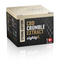 Eighty8 CBD Extract Crumble box, strong edition, 1g, with 86.21% CBD, ideal for vaping and infused with citrus aroma bestellen Schweiz