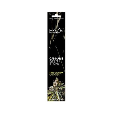 HaZe Cannabis Incense Sticks with Nag Champa scent, ideal for meditation and relaxation.