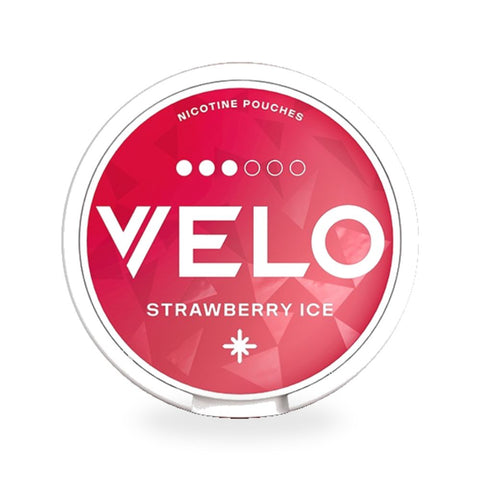 Velo Snus - Alle Sorten - Dose mit Erdbeer-Eis Nikotinpouches in rotem Design