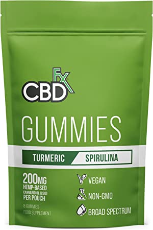 CBDfx Turmeric Spirulina 200mg CBD Vegan Gummies