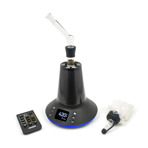 Arizer XQ2 vaporizer with tube and balloon