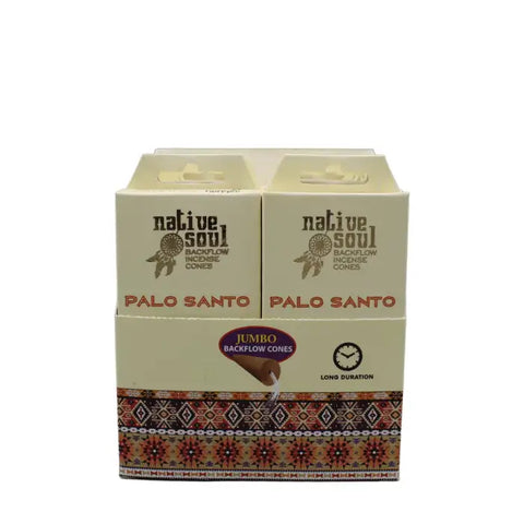 Green Tree Native Soul Jumbo Palo Santo backflow cones packaging, featuring long-lasting incense for spiritual rituals.