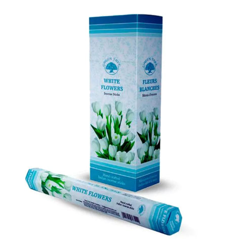 Green Tree White Flowers Incense Sticks