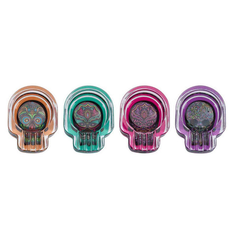 Aschenbecher Skull Glas Schädelform assortiert