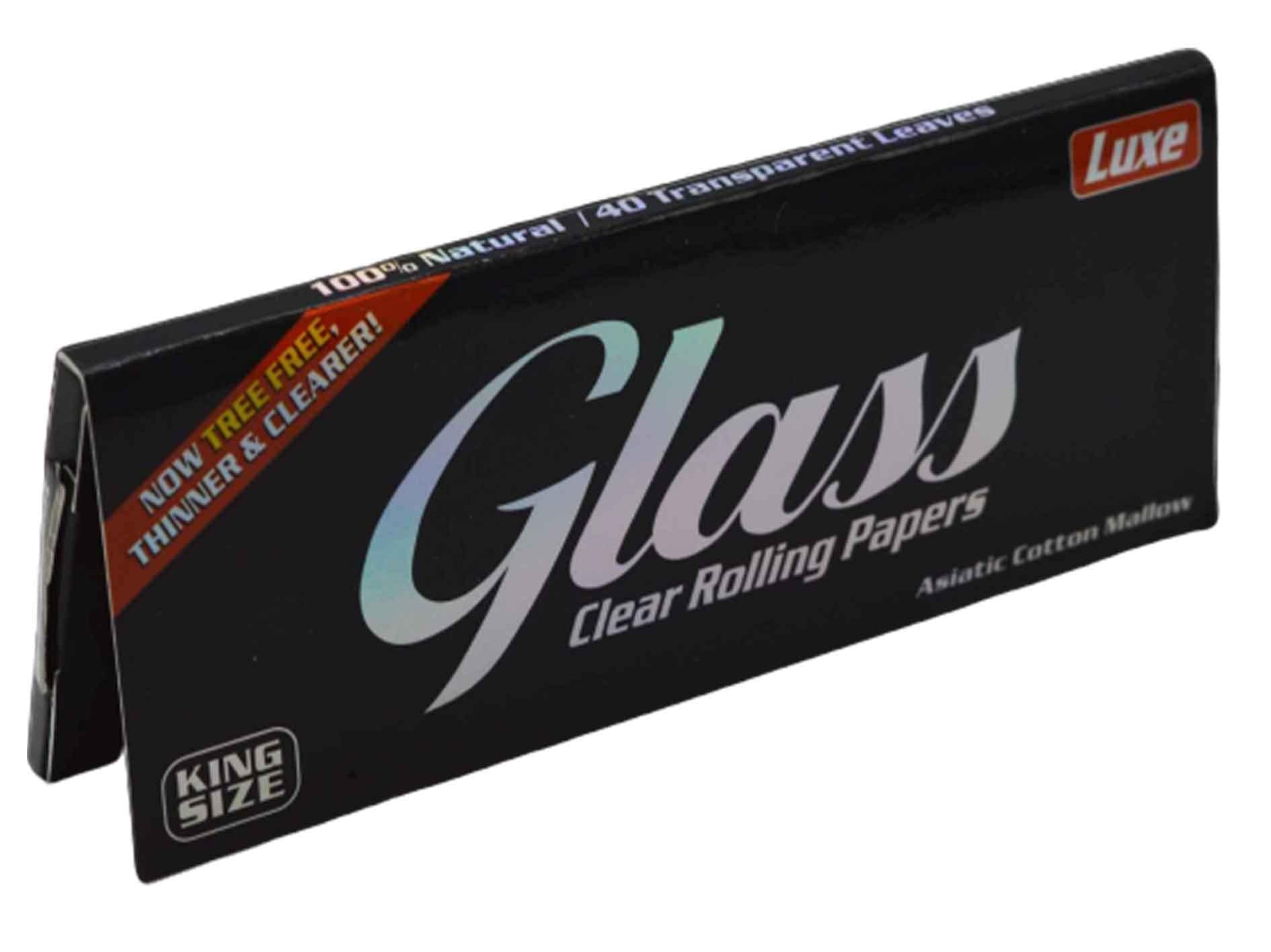 Luxe Glass King Size Clear Rolling Paper - 40 Leaves