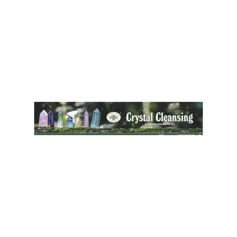 Green Tree Crystal Cleansing Premium Masala Duftstäbchen with vibrant crystals for energetic space clearing.