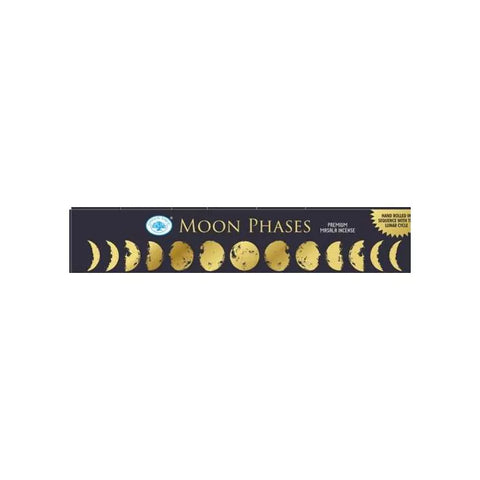 Green Tree Moon Phases Premium Masala Incense Sticks packaging reflecting lunar phases and spiritual balance.