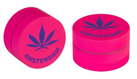 Grinder Alu Feuille Chanvre Rose 40mm 3 Couches