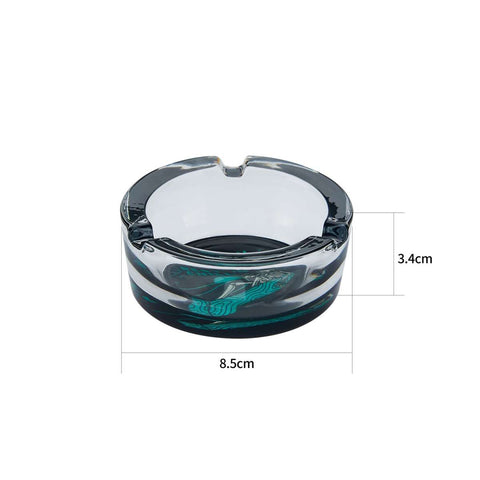 Aschenbecher Skull Glas rund assortiert