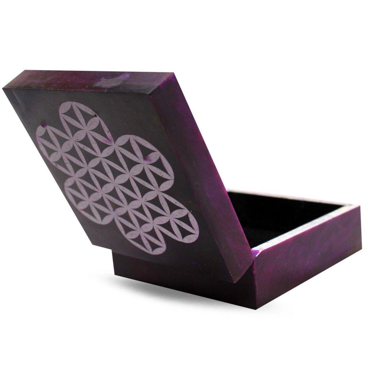 Aufbewahrungsbox Speckstein Blume des Lebens