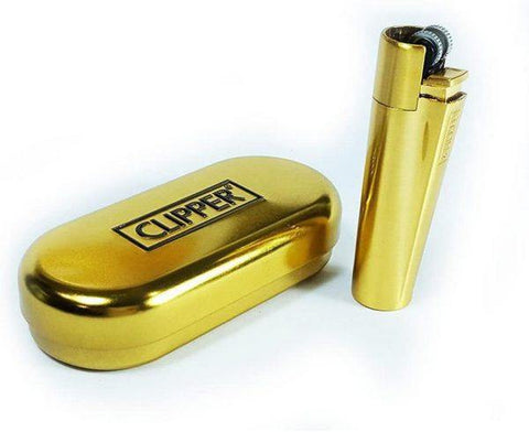 CBD & Räucherwerk Online Shop Schweiz | Clipper - Feuerzeug Gold
 findest du im Viweedy Store in Basel
