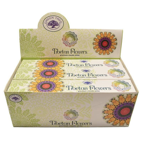 CBD & Räucherwerk Online Shop Schweiz | Green Tree Masala Tibetan Flower Räucherstäbchen
 findest du im Viweedy Store in Basel
