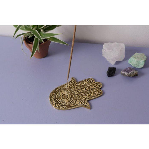CBD & Räucherwerk Online Shop Schweiz | Hand of Fatima Gold Incense Burner
 findest du im Viweedy Store in Basel