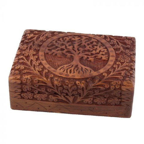 CBD & Räucherwerk Online Shop Schweiz | Holz Box Tree of Life Floral
 findest du im Viweedy Store in Basel