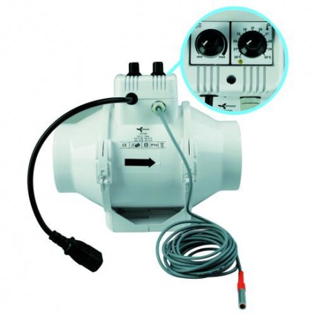 Ventola mista in linea da 125 mm con termostato e controller | Grow Shop Svizzera