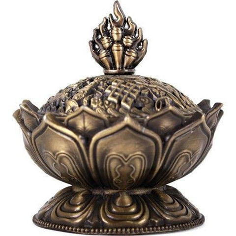 CBD & Räucherwerk Online Shop Schweiz | Räuchergefäss Metal Lotus Bronze
 findest du im Viweedy Store in Basel