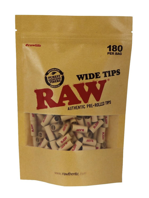 RAW Wide PreRolled Filter Tips BAG 180Stk.