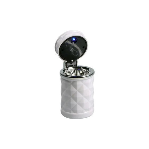 Aschenbecher fürs Auto Dosenhalter Weiss mit LED