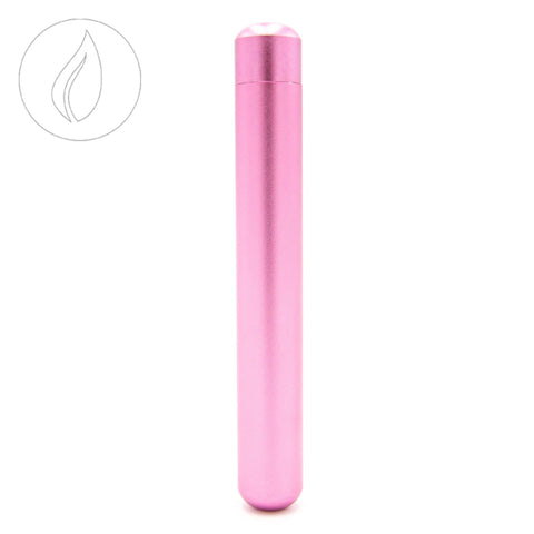 Smell proof metal joint tube in pink, portable and water-resistant for joints or cigars.